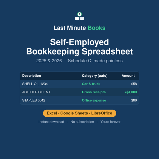 Plantilla de contabilidad para trabajadores por cuenta propia — Anexo C (Excel y Google Sheets)
